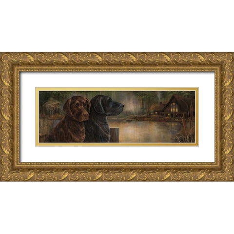 Loyal Companion Gold Ornate Wood Framed Art Print with Double Matting by Olson, Norm
