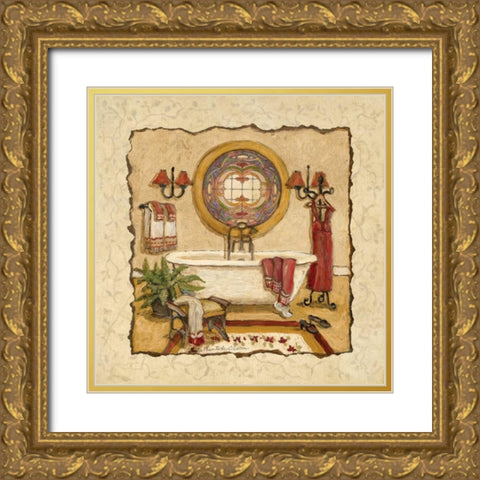 Art Deco Bath I Gold Ornate Wood Framed Art Print with Double Matting by Olson, Charlene