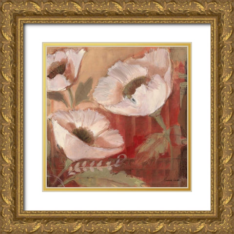 Amapola Blanc II Gold Ornate Wood Framed Art Print with Double Matting by Luer, Pamela