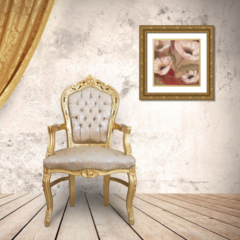 Amapola Blanc III Gold Ornate Wood Framed Art Print with Double Matting by Luer, Pamela