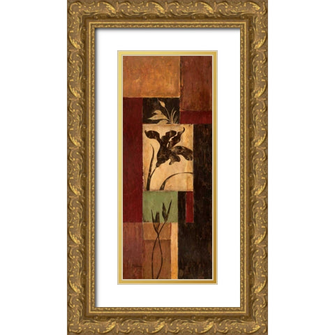 Iris Shadow Gold Ornate Wood Framed Art Print with Double Matting by Donovan, Maria