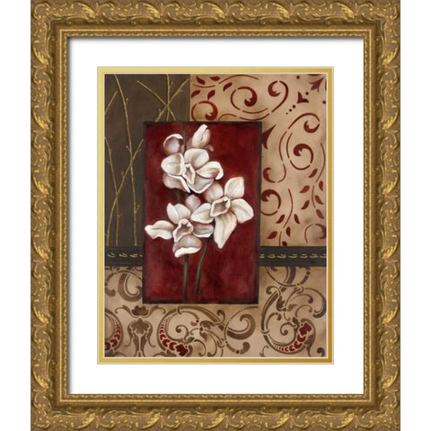 Stylized Orchid I Gold Ornate Wood Framed Art Print with Double Matting by Robinson, Carol