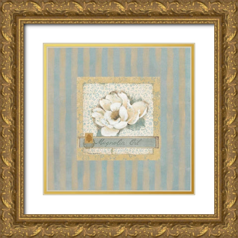 Magnolia Oil Gold Ornate Wood Framed Art Print with Double Matting by Robinson, Carol