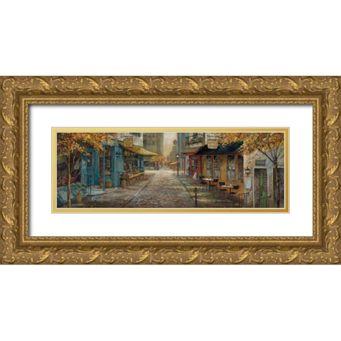 Embracing City Charm Gold Ornate Wood Framed Art Print with Double Matting by Manning, Ruane
