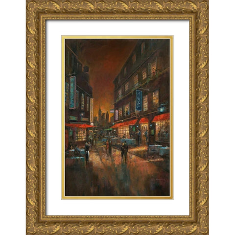 The Music Club Gold Ornate Wood Framed Art Print with Double Matting by Manning, Ruane