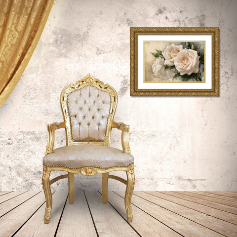 La Roseraie II Gold Ornate Wood Framed Art Print with Double Matting by Levashov, Igor