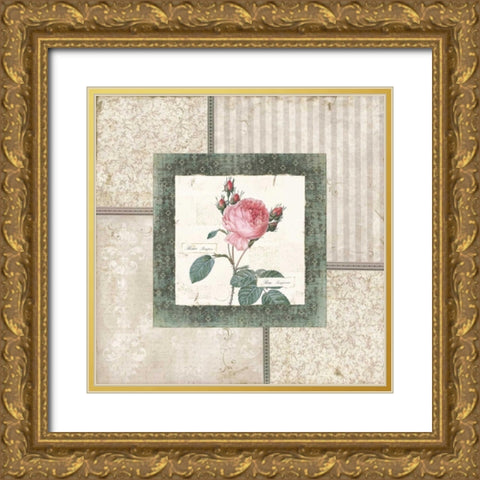 Rosa I Gold Ornate Wood Framed Art Print with Double Matting by Robinson, Carol