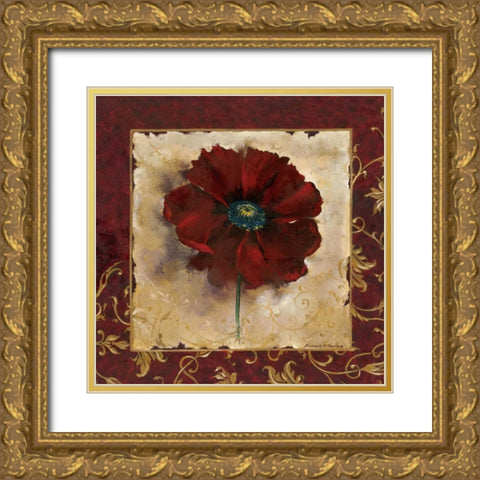 Poppy Gold Ornate Wood Framed Art Print with Double Matting by Henson, Richard