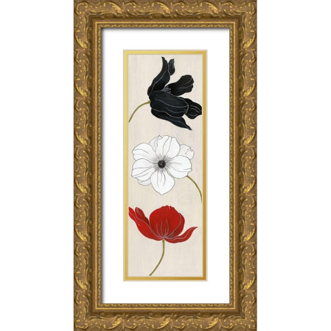 Elegante Trio II Gold Ornate Wood Framed Art Print with Double Matting by Tava Studios