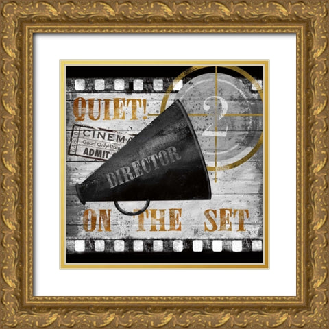 On the Set Gold Ornate Wood Framed Art Print with Double Matting by Knutsen, Conrad