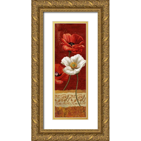 Poppy Gestures II Gold Ornate Wood Framed Art Print with Double Matting by Knutsen, Conrad