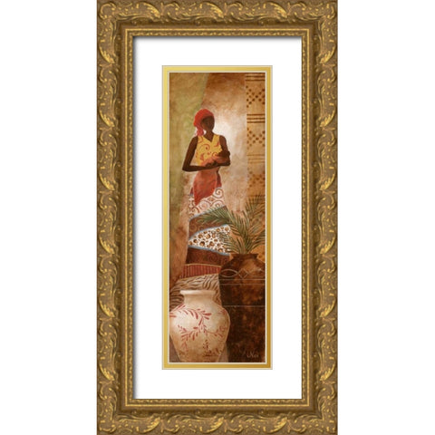 A Mothers Love II Gold Ornate Wood Framed Art Print with Double Matting by Nan