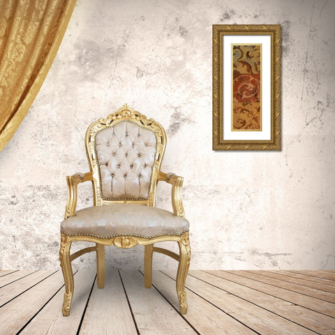 Patina Panel II Gold Ornate Wood Framed Art Print with Double Matting by Tava Studios