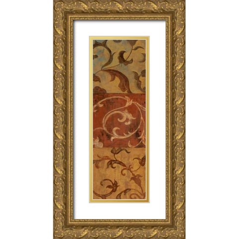 Patina Panel II Gold Ornate Wood Framed Art Print with Double Matting by Tava Studios