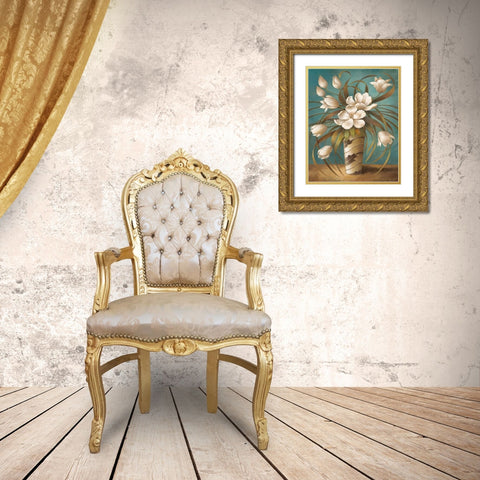 Vision in White I Gold Ornate Wood Framed Art Print with Double Matting by Vollherbst-Lane, Elaine