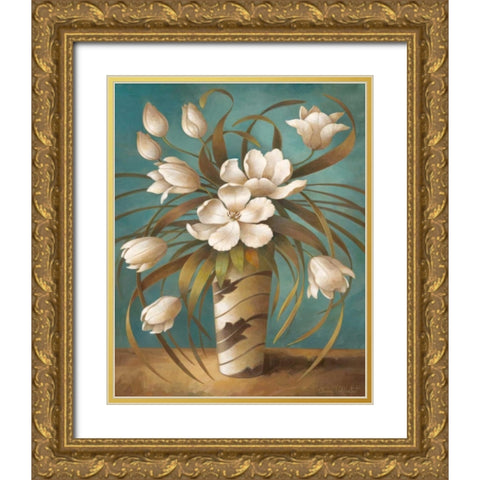 Vision in White I Gold Ornate Wood Framed Art Print with Double Matting by Vollherbst-Lane, Elaine