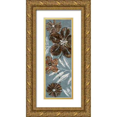 Denim Garden II Gold Ornate Wood Framed Art Print with Double Matting by Donovan, Maria