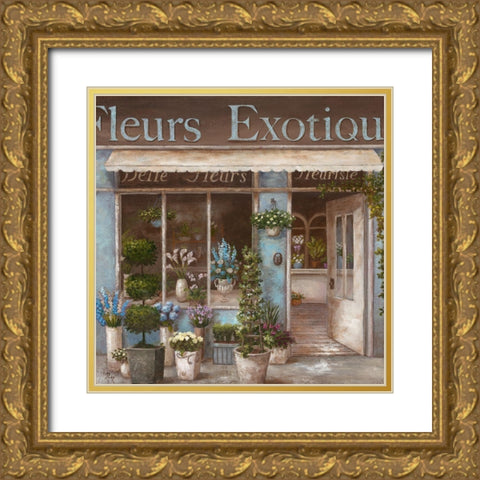 Fleurs Exotique Gold Ornate Wood Framed Art Print with Double Matting by Nan