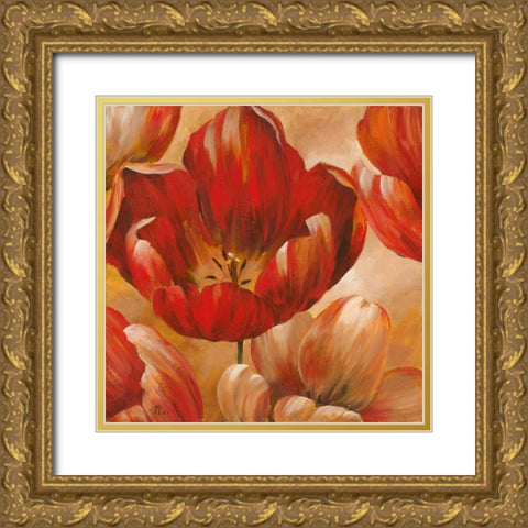 Sunlit Bloom I Gold Ornate Wood Framed Art Print with Double Matting by Nan