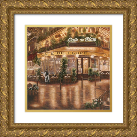 Cafe de Flore Gold Ornate Wood Framed Art Print with Double Matting by Brown, Betsy