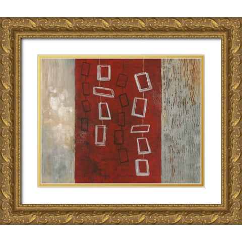 Dangling Geometric II Gold Ornate Wood Framed Art Print with Double Matting by Nan