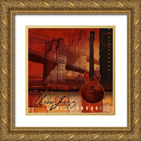 Urban Jazz Gold Ornate Wood Framed Art Print with Double Matting by Knutsen, Conrad