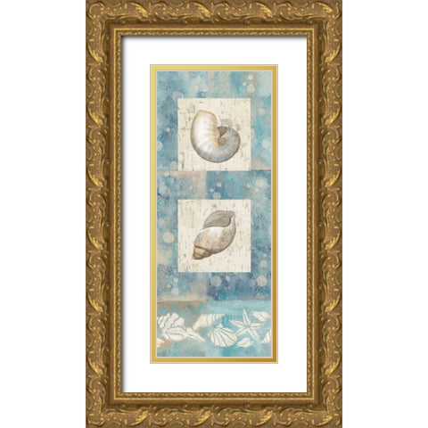 By the Sea I Gold Ornate Wood Framed Art Print with Double Matting by Nan