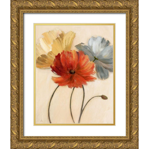 Poppy Palette I Gold Ornate Wood Framed Art Print with Double Matting by Nan