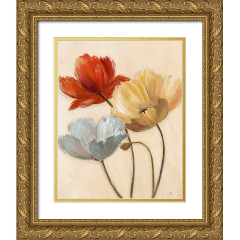 Poppy Palette II Gold Ornate Wood Framed Art Print with Double Matting by Nan
