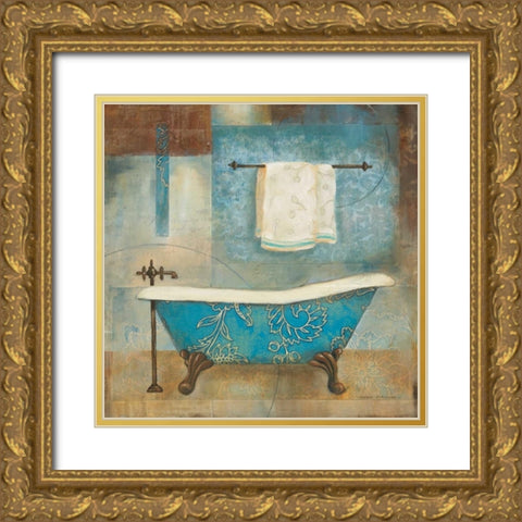 Aqua Spa II Gold Ornate Wood Framed Art Print with Double Matting by Robinson, Carol