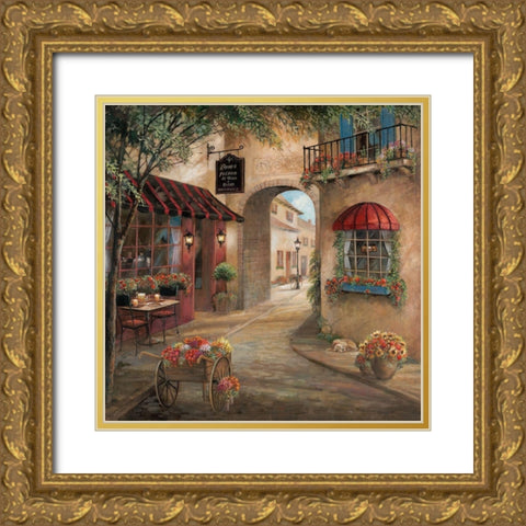 Ginos Pizzeria (Detail) Gold Ornate Wood Framed Art Print with Double Matting by Manning, Ruane