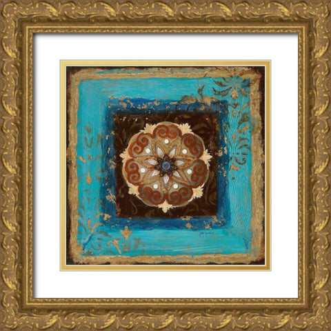 Exotic Medallion II Gold Ornate Wood Framed Art Print with Double Matting by Tava Studios