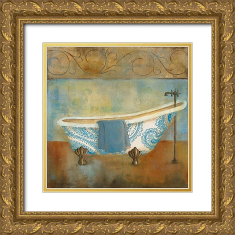 Paisley Bath I Gold Ornate Wood Framed Art Print with Double Matting by Robinson, Carol