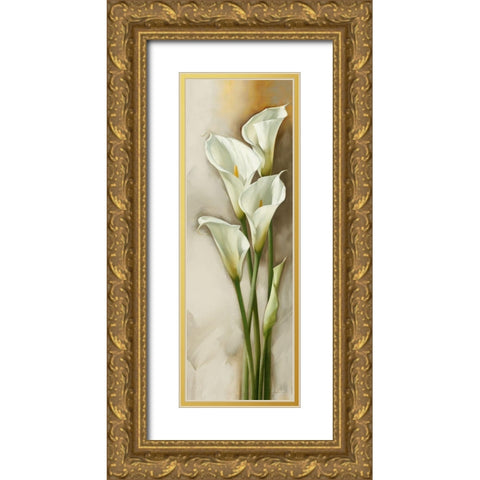 Callas Gracieux II Gold Ornate Wood Framed Art Print with Double Matting by Levashov, Igor