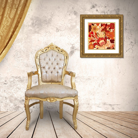 Vermilion Garden II Gold Ornate Wood Framed Art Print with Double Matting by Tava Studios