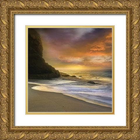 Morning Fire Gold Ornate Wood Framed Art Print with Double Matting by Calascibetta, Mike