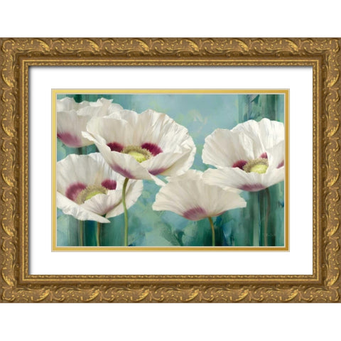 Tasmanian Poppies II Gold Ornate Wood Framed Art Print with Double Matting by Levashov, Igor