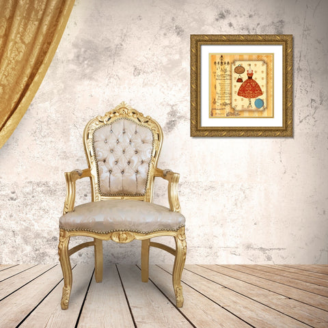 French Couture Gold Ornate Wood Framed Art Print with Double Matting by Carroll, Jane