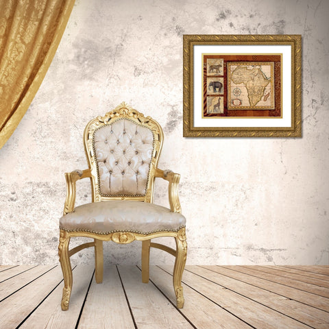 Journey to Africa I Gold Ornate Wood Framed Art Print with Double Matting by Tava Studios