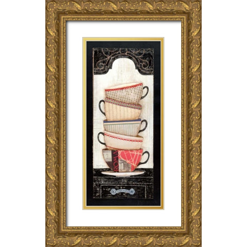 Coffee in Rome Gold Ornate Wood Framed Art Print with Double Matting by Tava Studios