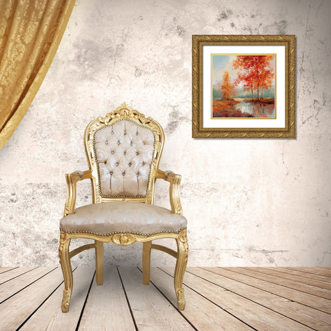 Autumns Grace II Gold Ornate Wood Framed Art Print with Double Matting by Chiu, T.C.