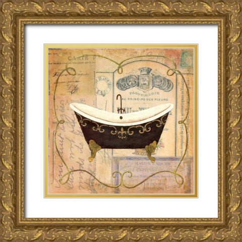 Bain de Luxe II Gold Ornate Wood Framed Art Print with Double Matting by Tava Studios