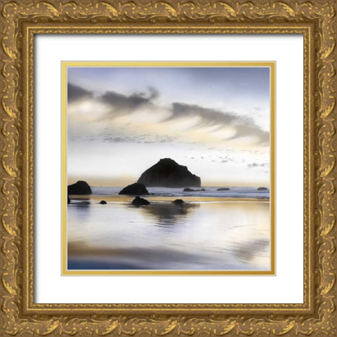 Twilight on the Coastline Gold Ornate Wood Framed Art Print with Double Matting by Delimont, Danita
