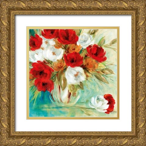 Vibrant Bouquet I Gold Ornate Wood Framed Art Print with Double Matting by Robinson, Carol