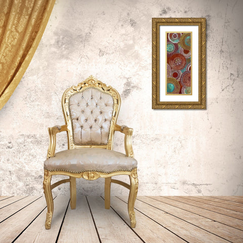 Batik I Gold Ornate Wood Framed Art Print with Double Matting by Tava Studios