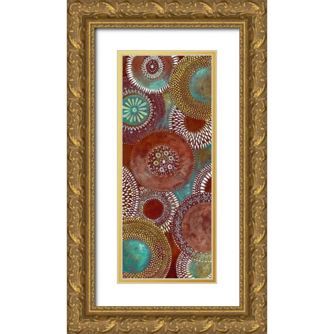 Batik I Gold Ornate Wood Framed Art Print with Double Matting by Tava Studios