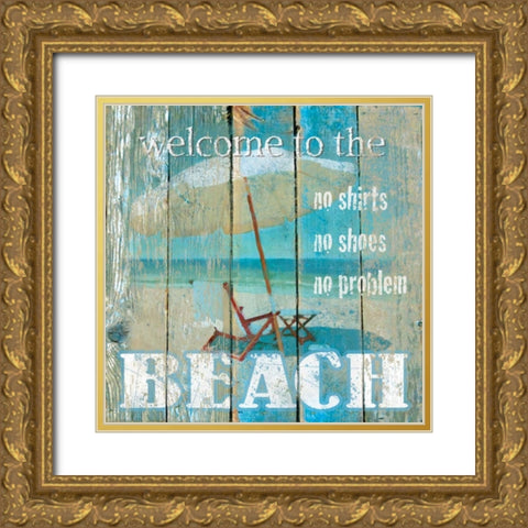 Beach Gold Ornate Wood Framed Art Print with Double Matting by Robinson, Carol