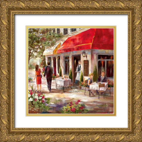 Cafe Afternoon II Gold Ornate Wood Framed Art Print with Double Matting by Nan