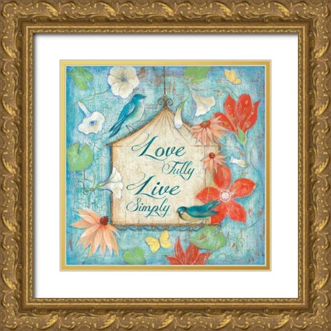 Love Fully Gold Ornate Wood Framed Art Print with Double Matting by Tava Studios