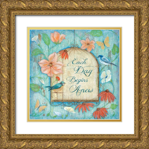 Each Day Gold Ornate Wood Framed Art Print with Double Matting by Tava Studios